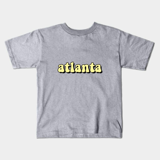 Atlanta soft Yellow Kids T-Shirt by AdventureFinder